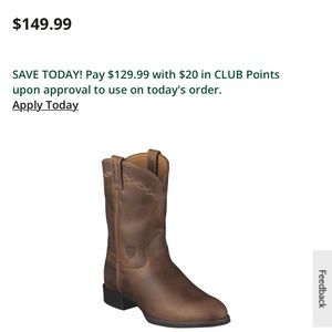 Mens Ariat roper boots